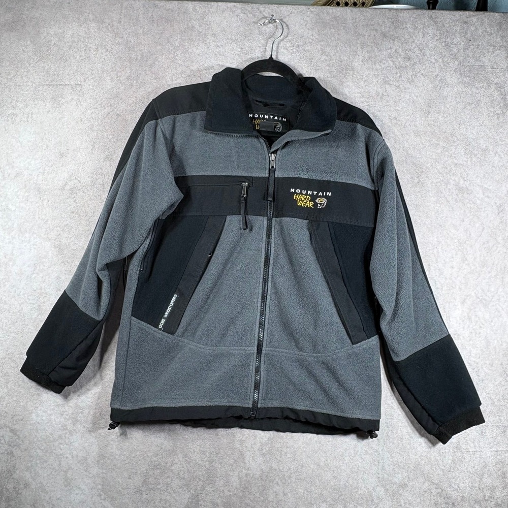 Mountain Hardwear Windstopper Tech Fleece Jacket‎ Mens Small Gray Black Outdoor